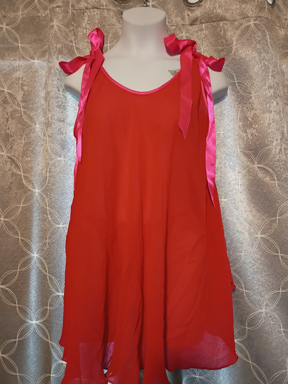 Women’s Ribbon-Shoulder Chemise